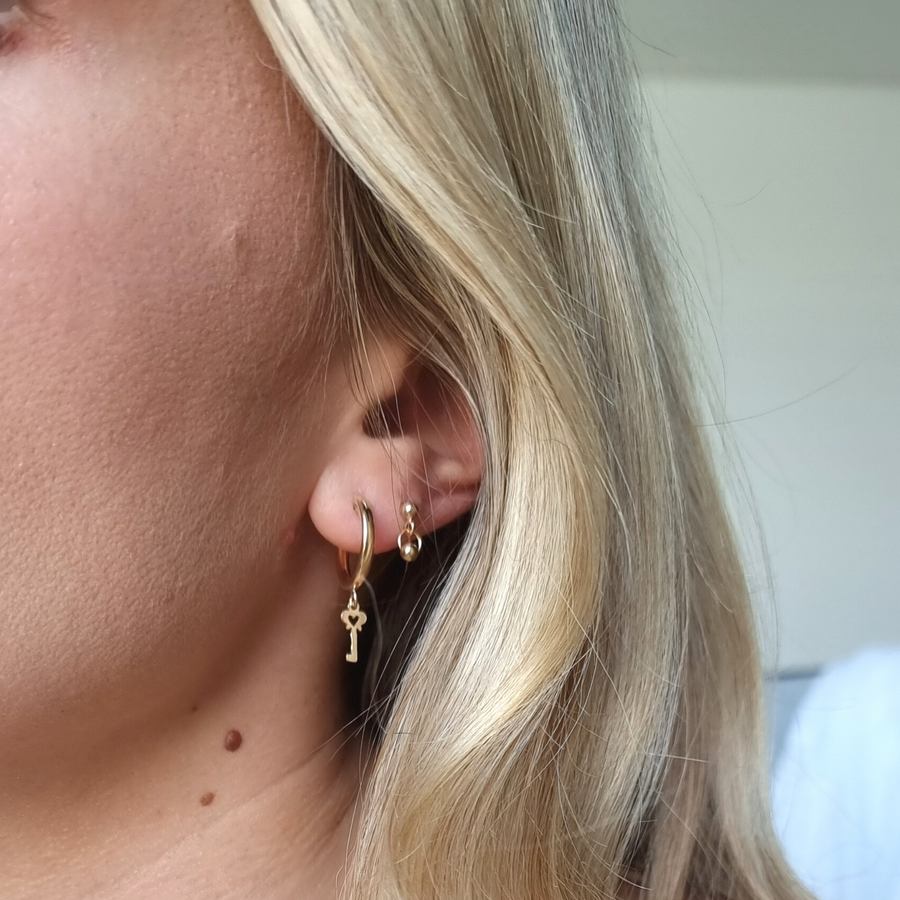 Golden Circle Stud Earrings