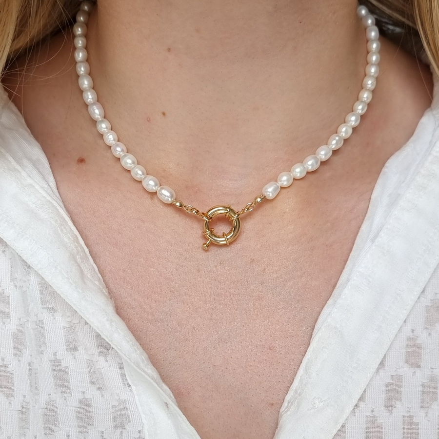 Sailor Pearl Necklace & Bracelet Set