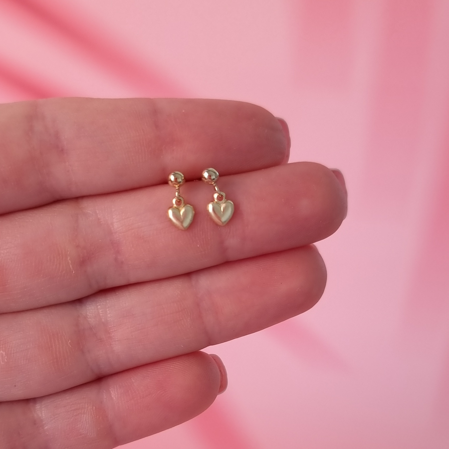 Petite Heart Stud Earrings