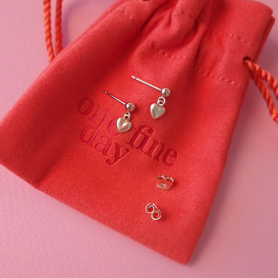 Petite Heart Stud Earrings